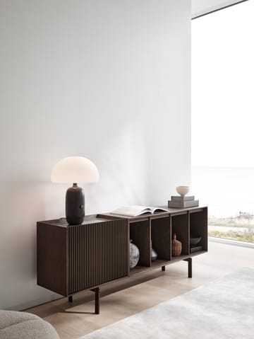 Vipp Cabinet H1 sideboard med ben - Dark oak-marble, dører - Vipp
