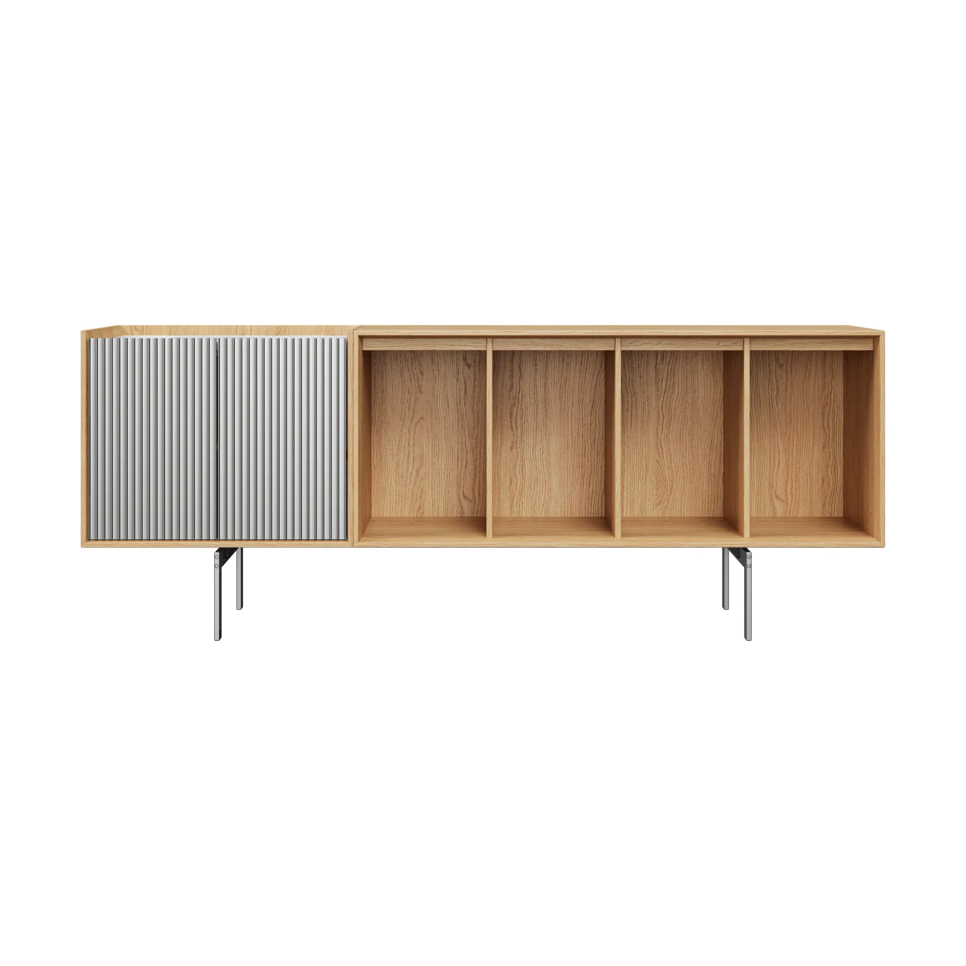 Vipp Cabinet H1 sideboard med ben, Light oak-marmor, dører Vipp