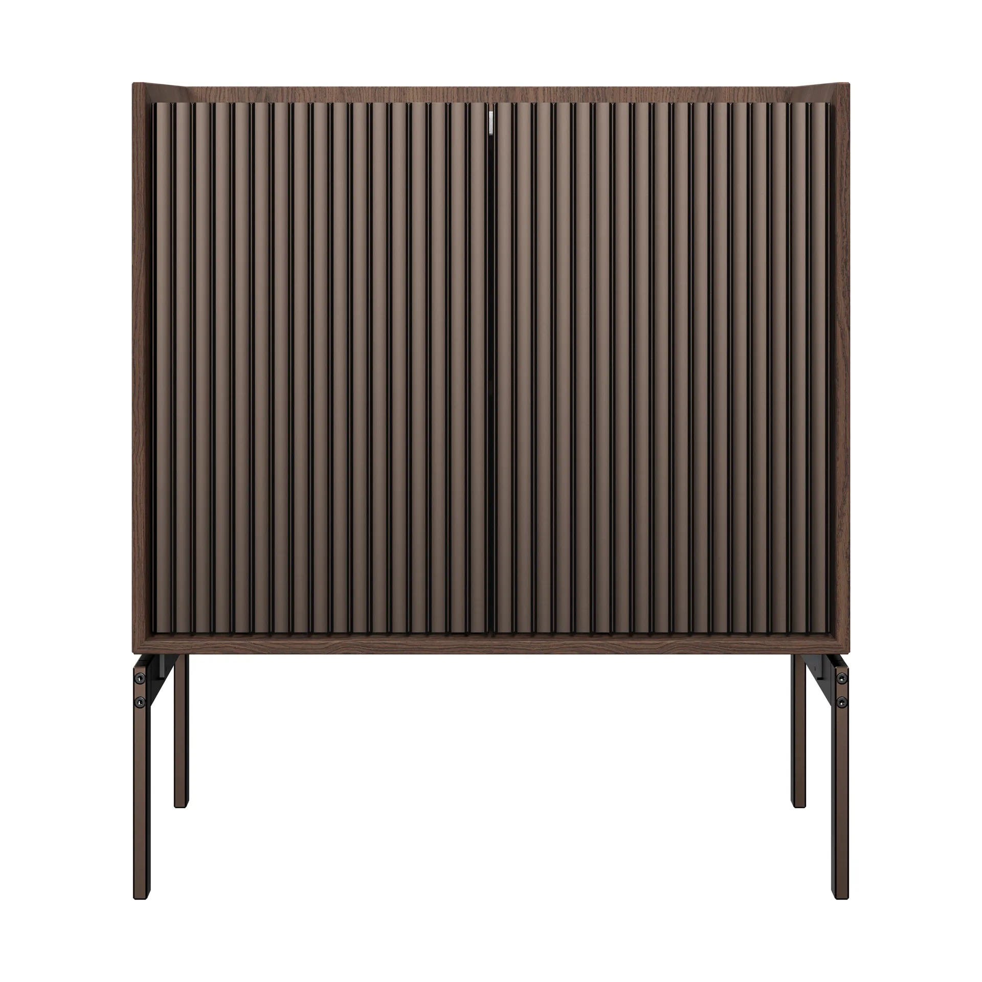 Vipp Cabinet H2 skap med ben, Dark oak-marmor, dører Vipp