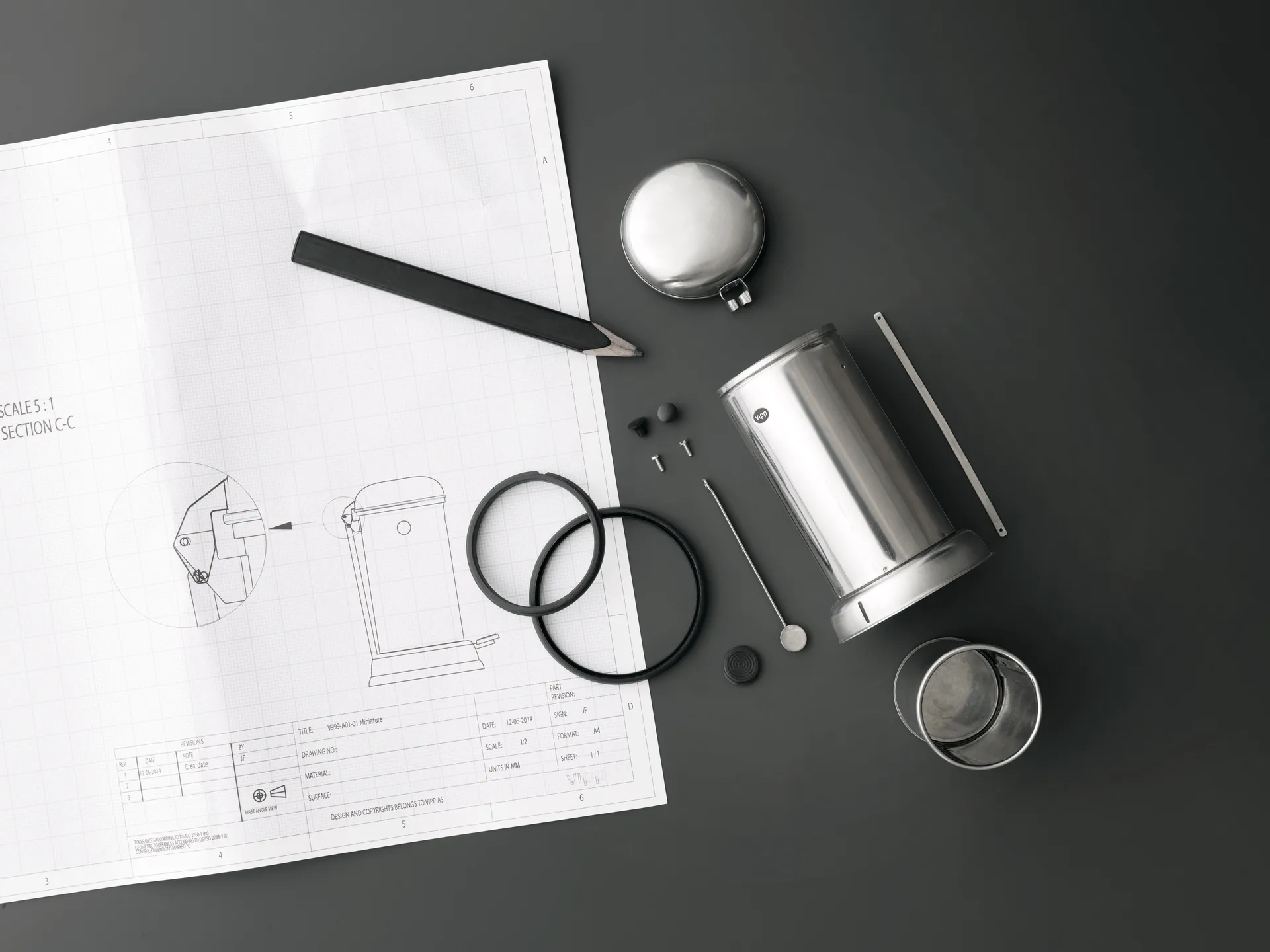 Vipp15 miniatyr 10,9 cm, Hvit Vipp