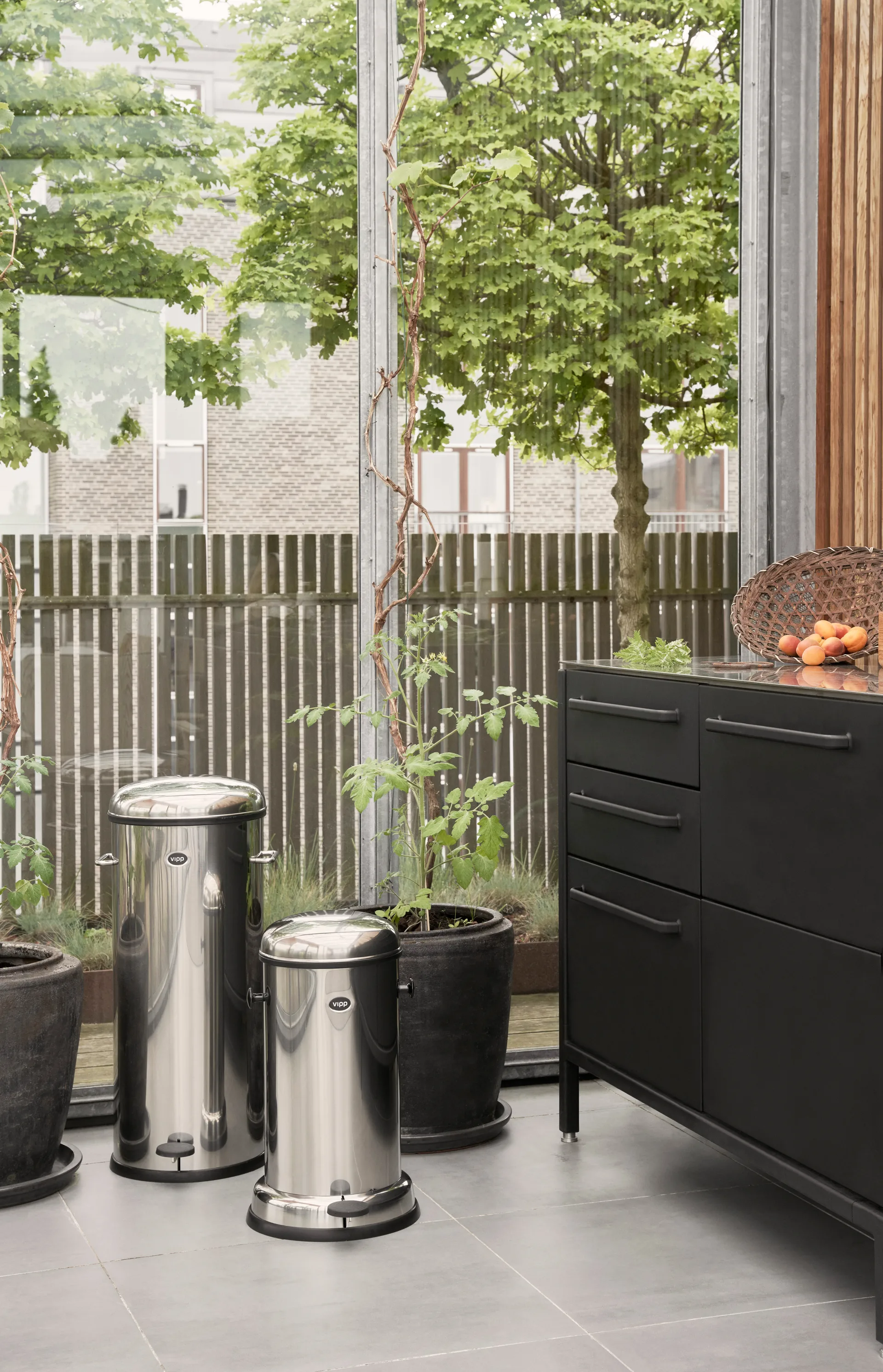 Vipp15 pedalbøtte 14 l, Rustfritt stål Vipp