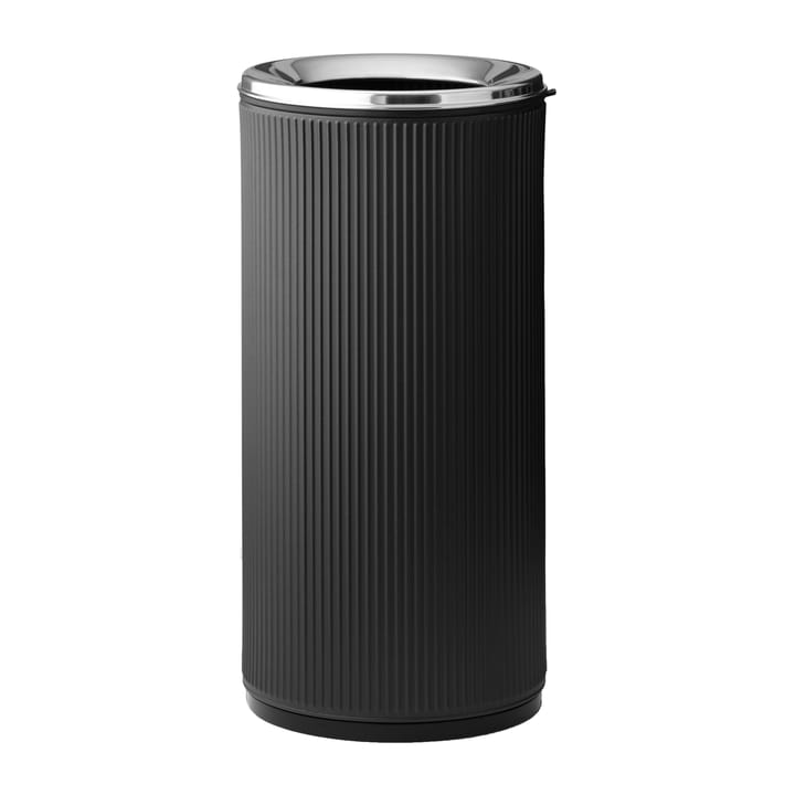 Vipp18 papirkurv med kant 22 l - Black-stainless steel - Vipp