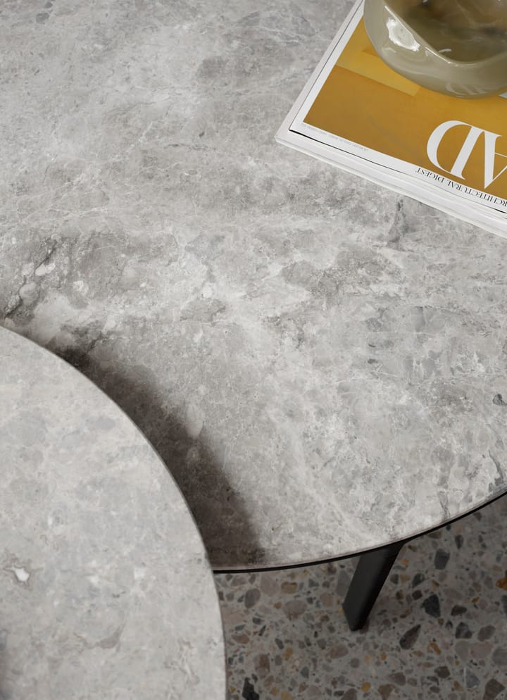 Vipp423 sofabord marmor Ø60x40,5 cm, Sky grey Vipp
