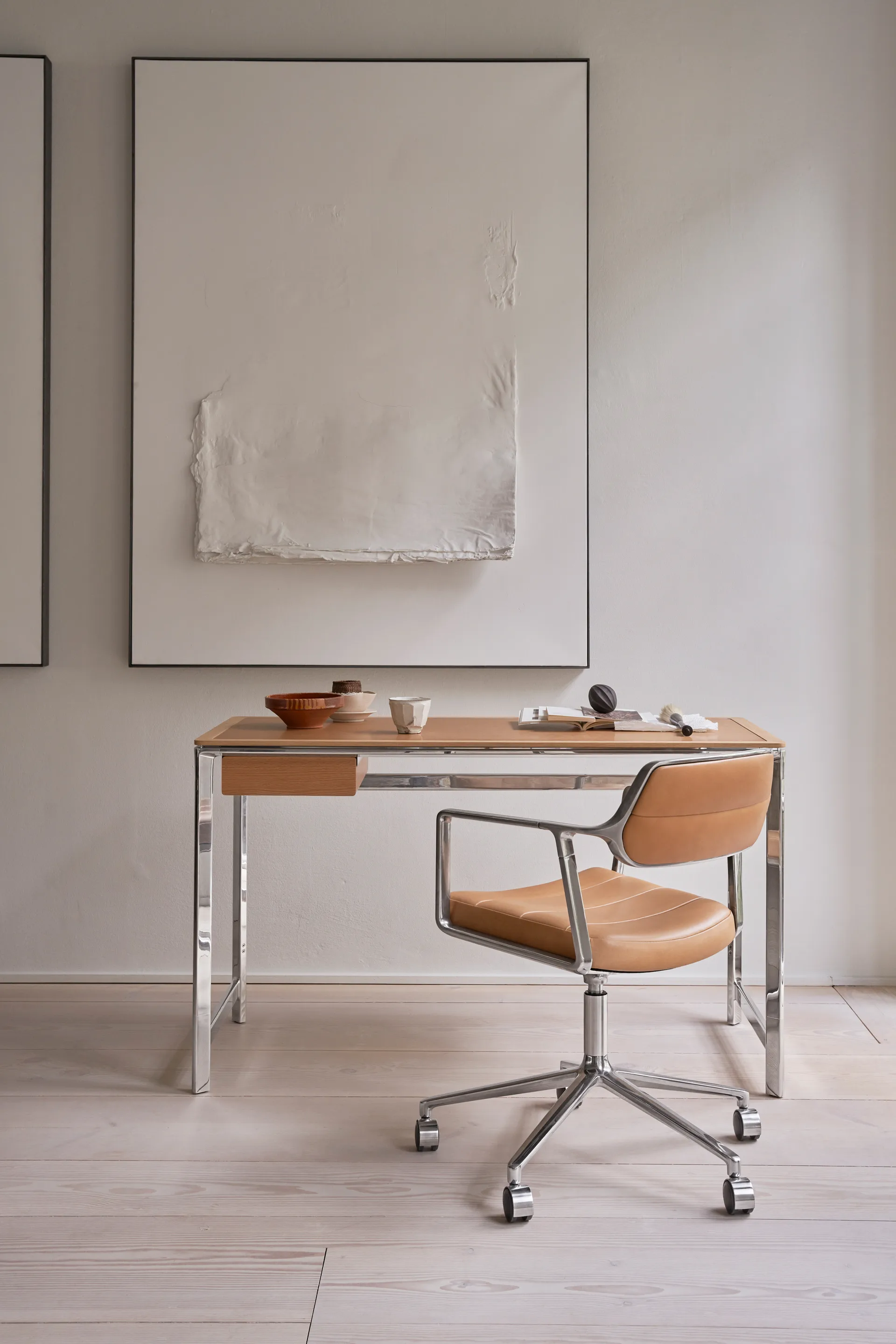 Vipp430 Studio Desk skrivebord 60x125 cm, Light oak-camel Vipp