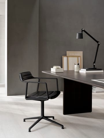 Vipp452 Swivel kontorstol - Black aluminium-black leather - Vipp