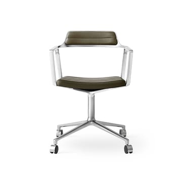 Vipp452 Swivel kontorstol med hjul - Pol. aluminium-bosco green - Vipp