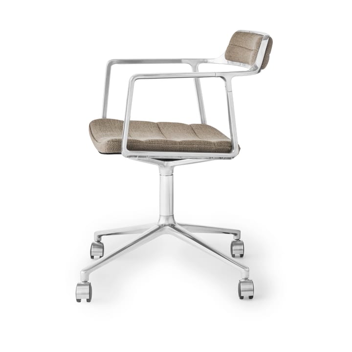 Vipp452 Swivel kontorstol med hjul, Pol. aluminium-dark sand Vipp