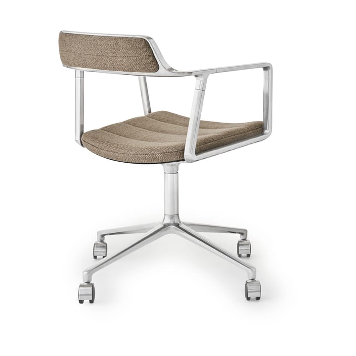 Vipp452 Swivel kontorstol med hjul, Pol. aluminium-dark sand Vipp