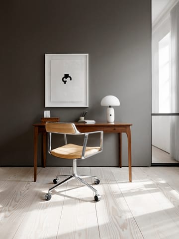 Vipp452 Swivel kontorstol med hjul - Pol. aluminium-sand lær - Vipp