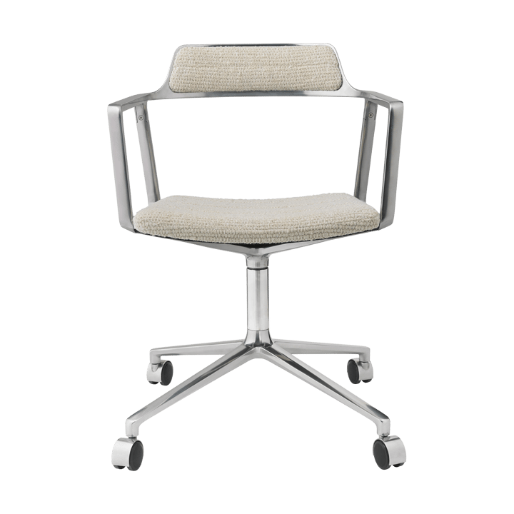 Vipp452 Swivel kontorstol med hjul - Wavy off white-lys grå-pol. aluminium - Vipp
