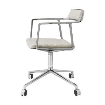 Vipp452 Swivel kontorstol med hjul - Wavy off white-lys grå-pol. aluminium - Vipp