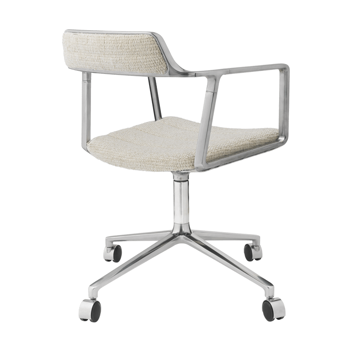 Vipp452 Swivel kontorstol med hjul, Wavy off white-lys grå-pol. aluminium Vipp