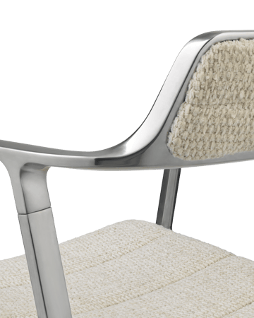 Vipp452 Swivel kontorstol med hjul - Wavy off white-lys grå-pol. aluminium - Vipp