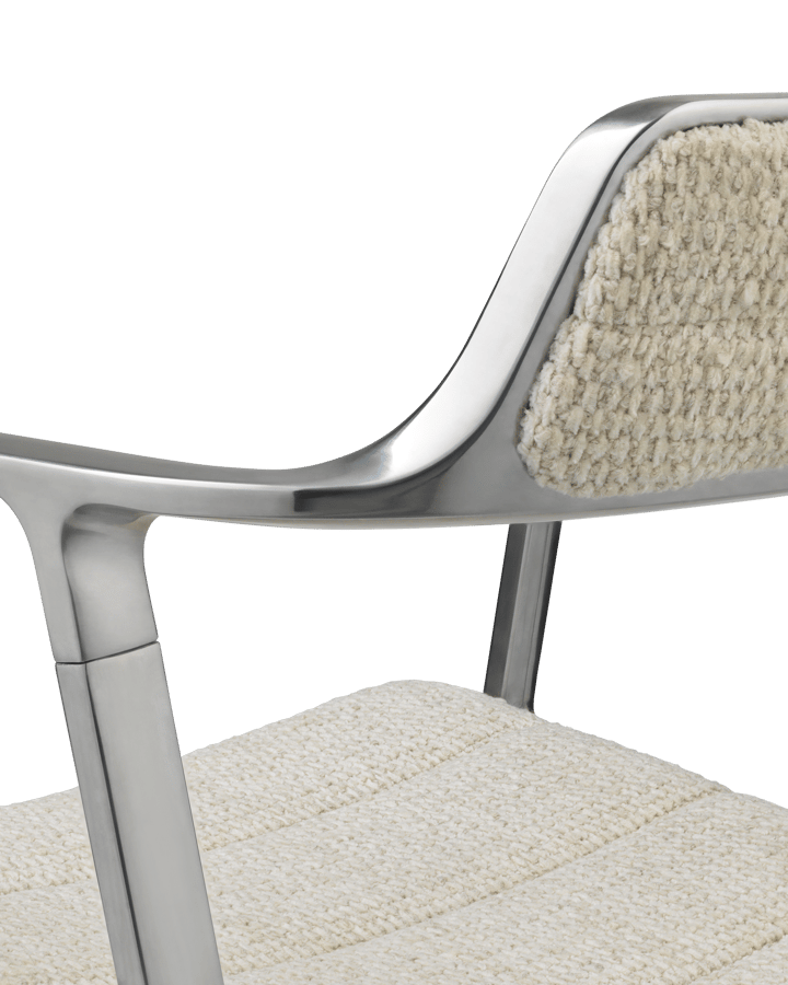 Vipp452 Swivel kontorstol med hjul, Wavy off white-lys grå-pol. aluminium Vipp