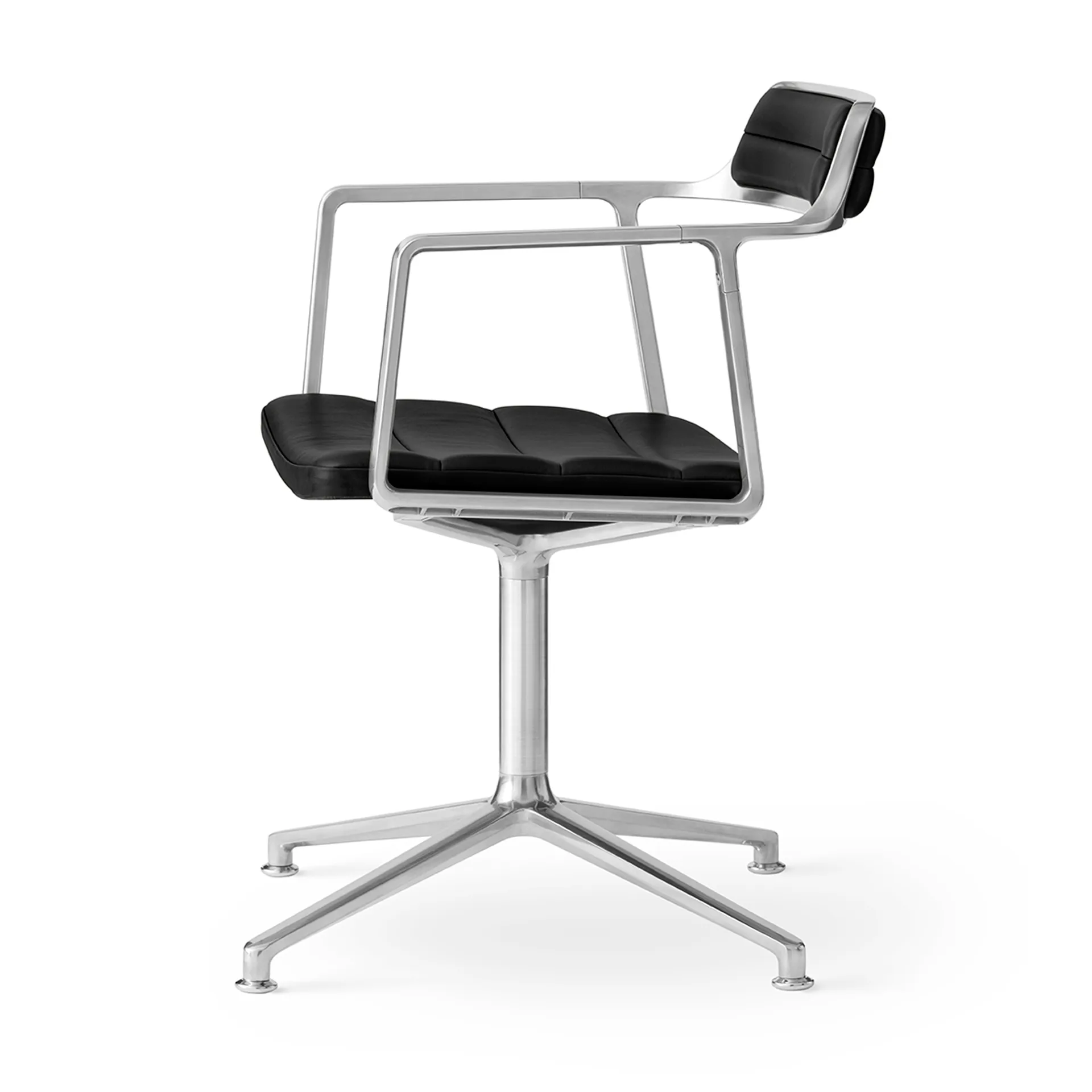 Vipp452 Swivel kontorstol, Pol. aluminium-black leather Vipp