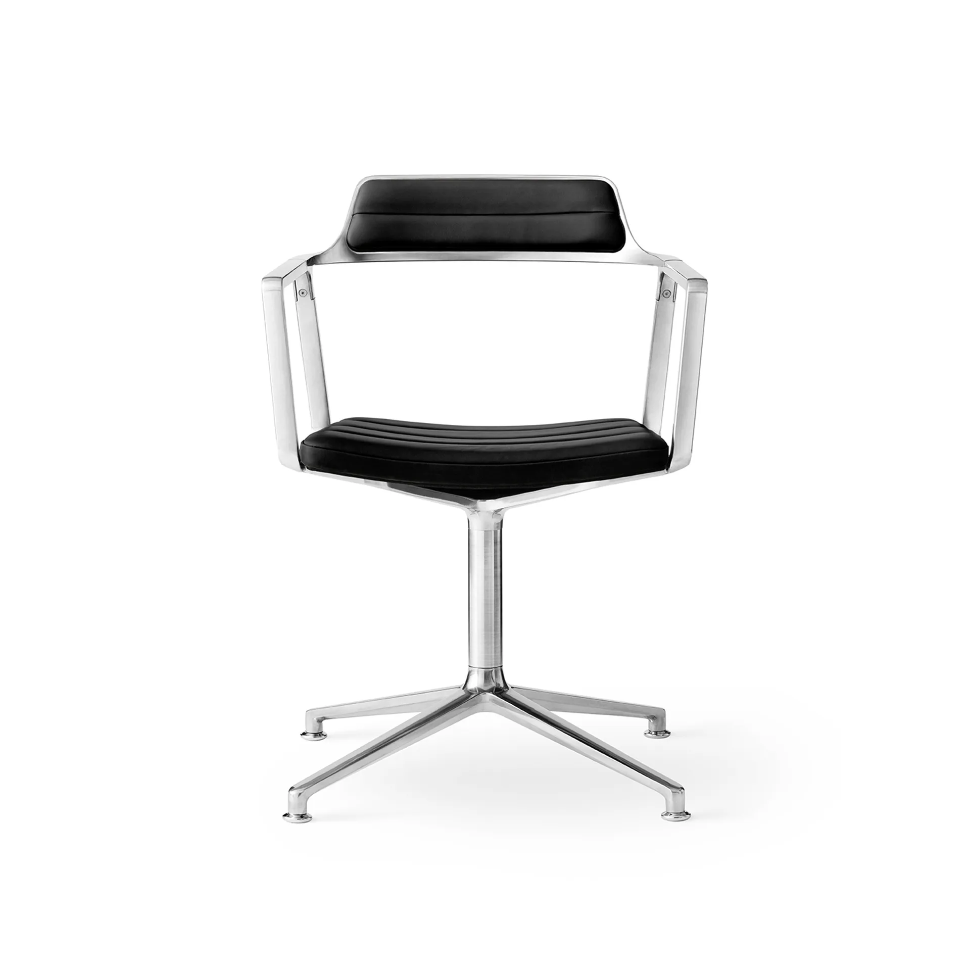 Vipp452 Swivel kontorstol, Pol. aluminium-black leather Vipp