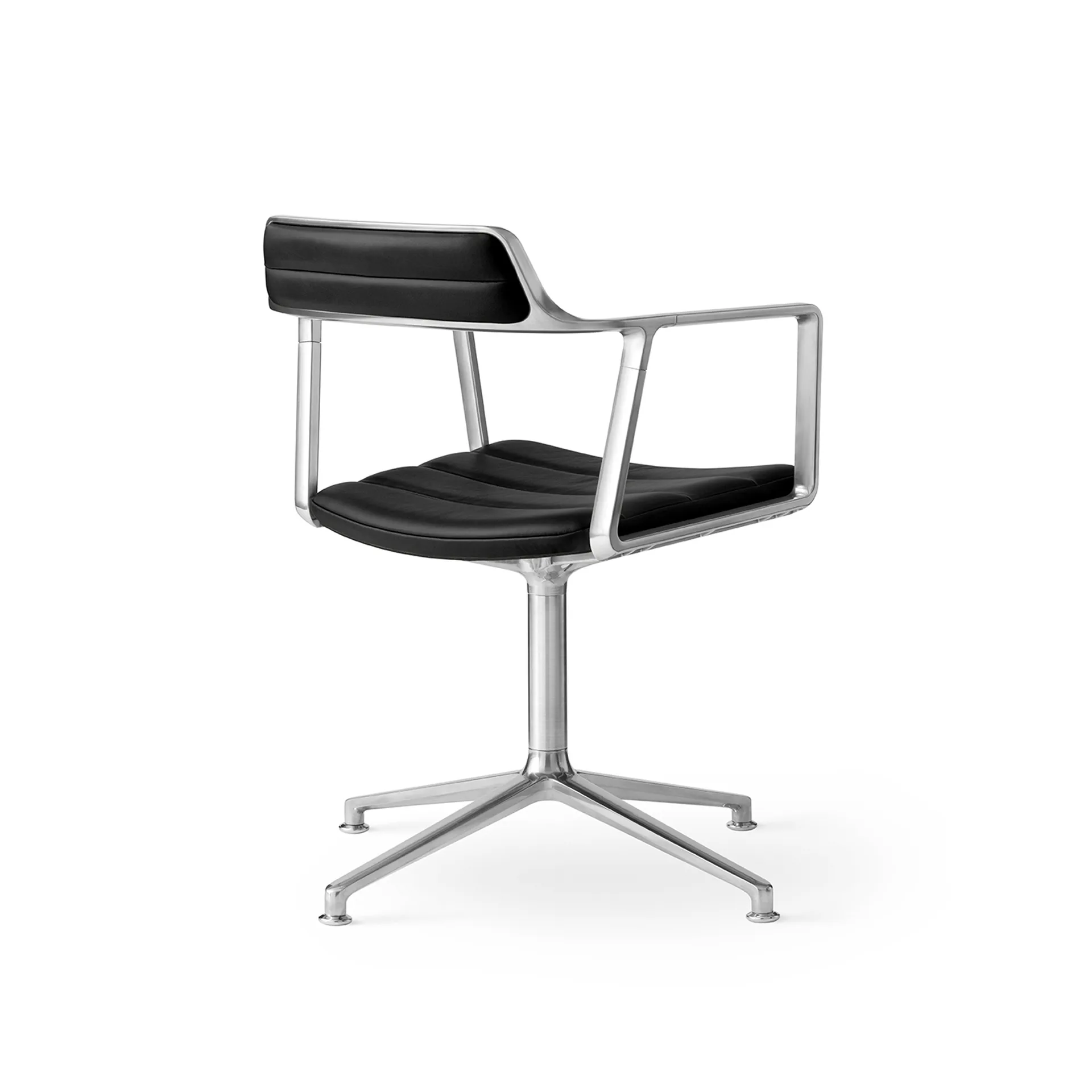 Vipp452 Swivel kontorstol, Pol. aluminium-black leather Vipp