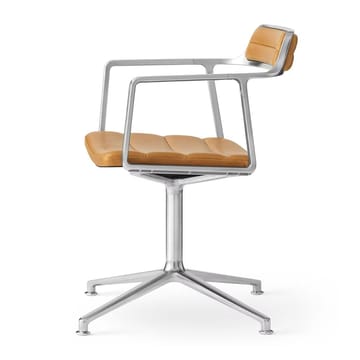 Vipp452 Swivel kontorstol - Pol. aluminium-sand lær - Vipp