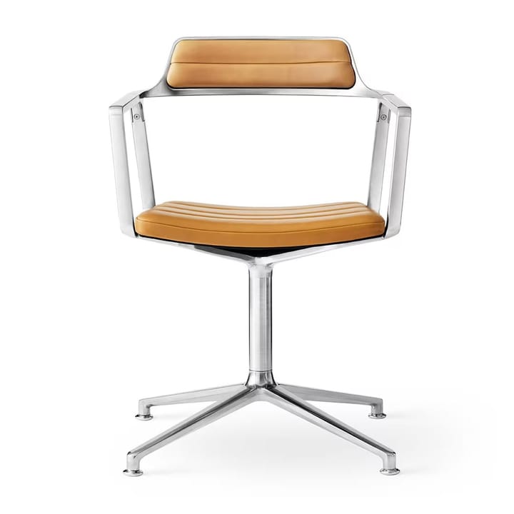 Vipp452 Swivel kontorstol, Pol. aluminium-sand lær Vipp