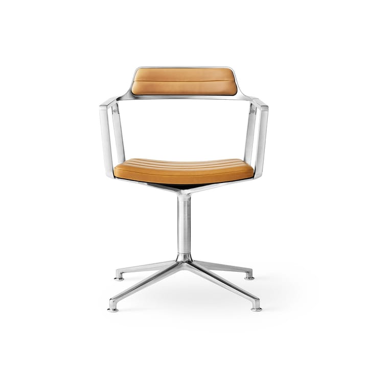 Vipp452 Swivel kontorstol, Pol. aluminium-sand lær Vipp