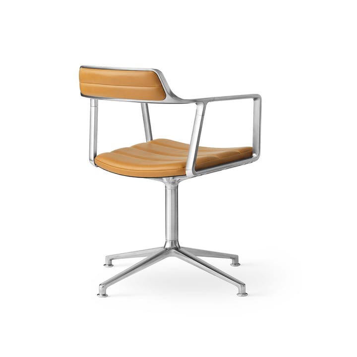 Vipp452 Swivel kontorstol, Pol. aluminium-sand lær Vipp