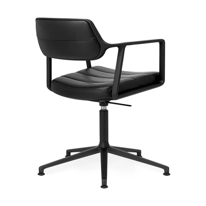 Vipp453+ Swivel kontorstol, Black aluminium-black leather Vipp