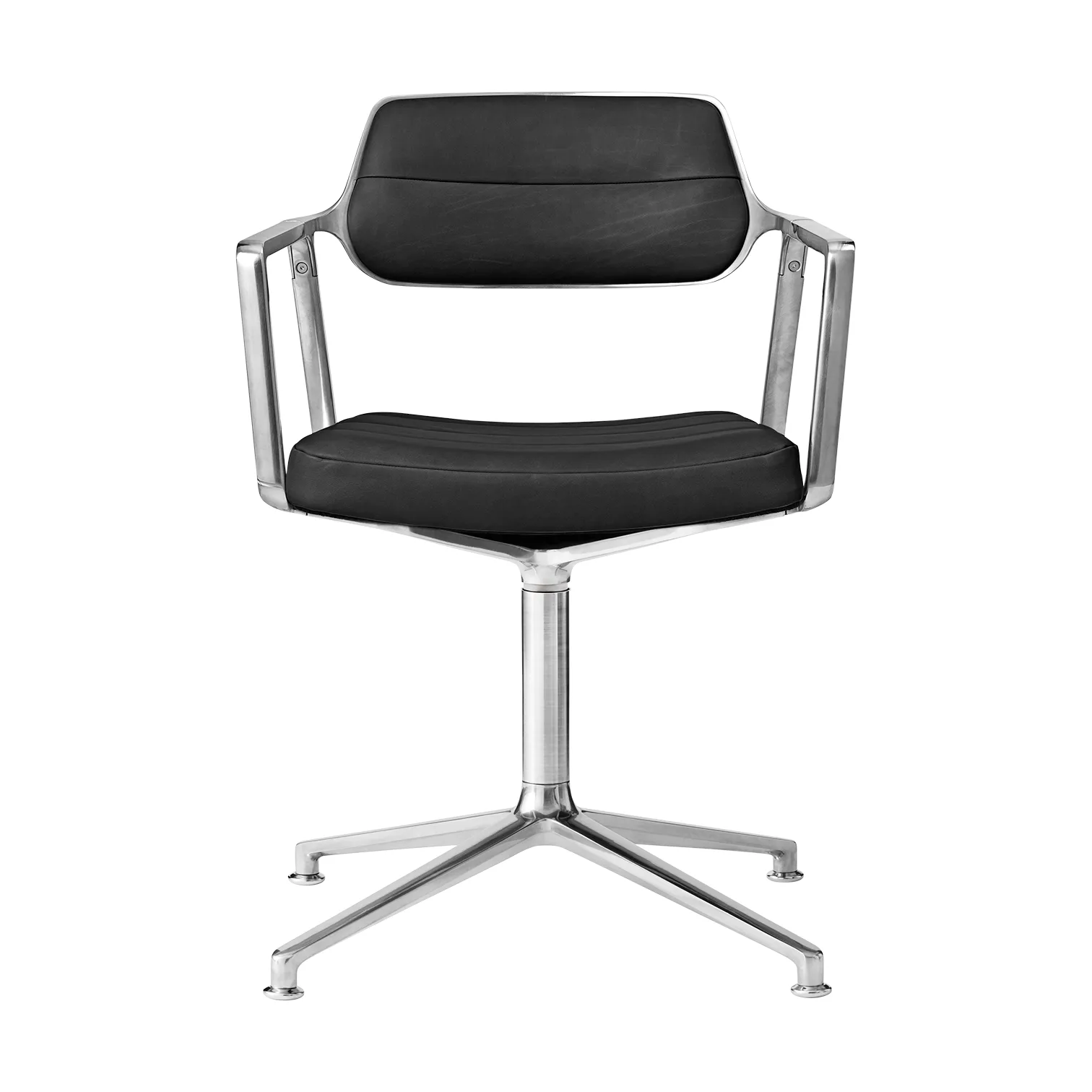 Vipp453 Swivel kontorstol, Leather black-pol. aluminium Vipp