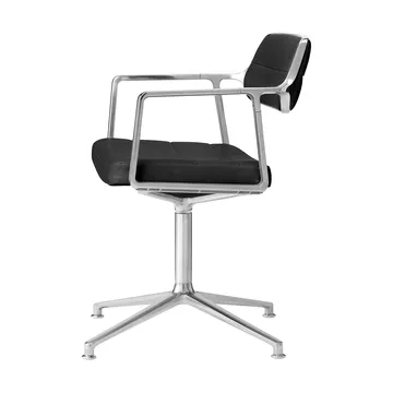 Vipp453 Swivel kontorstol - Leather black-pol. aluminium - Vipp