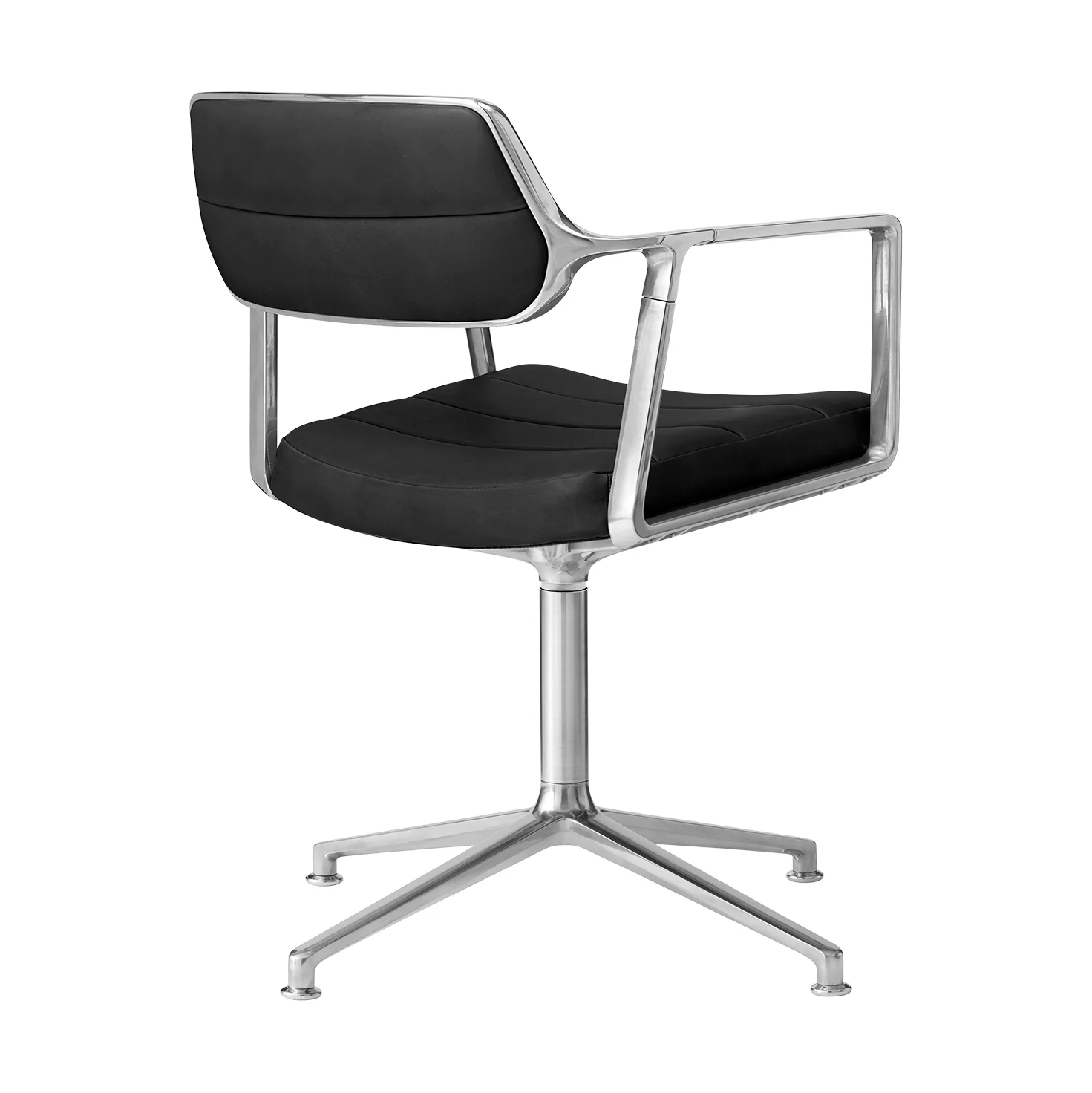Vipp453 Swivel kontorstol, Leather black-pol. aluminium Vipp
