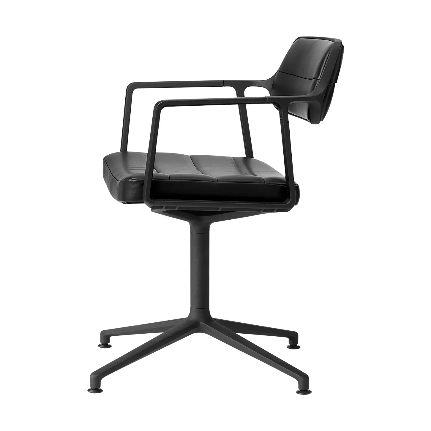 Vipp453 Swivel kontorstol, Leather black-svart aluminium Vipp