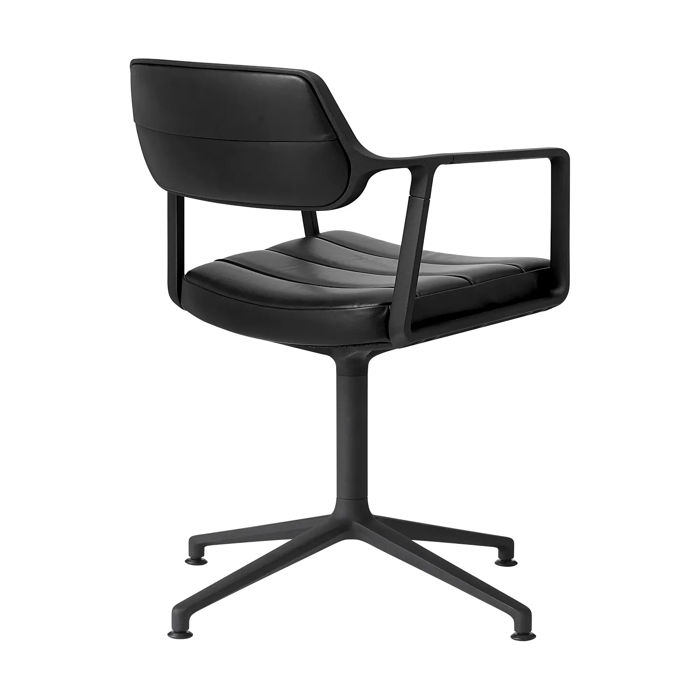 Vipp453 Swivel kontorstol, Leather black-svart aluminium Vipp