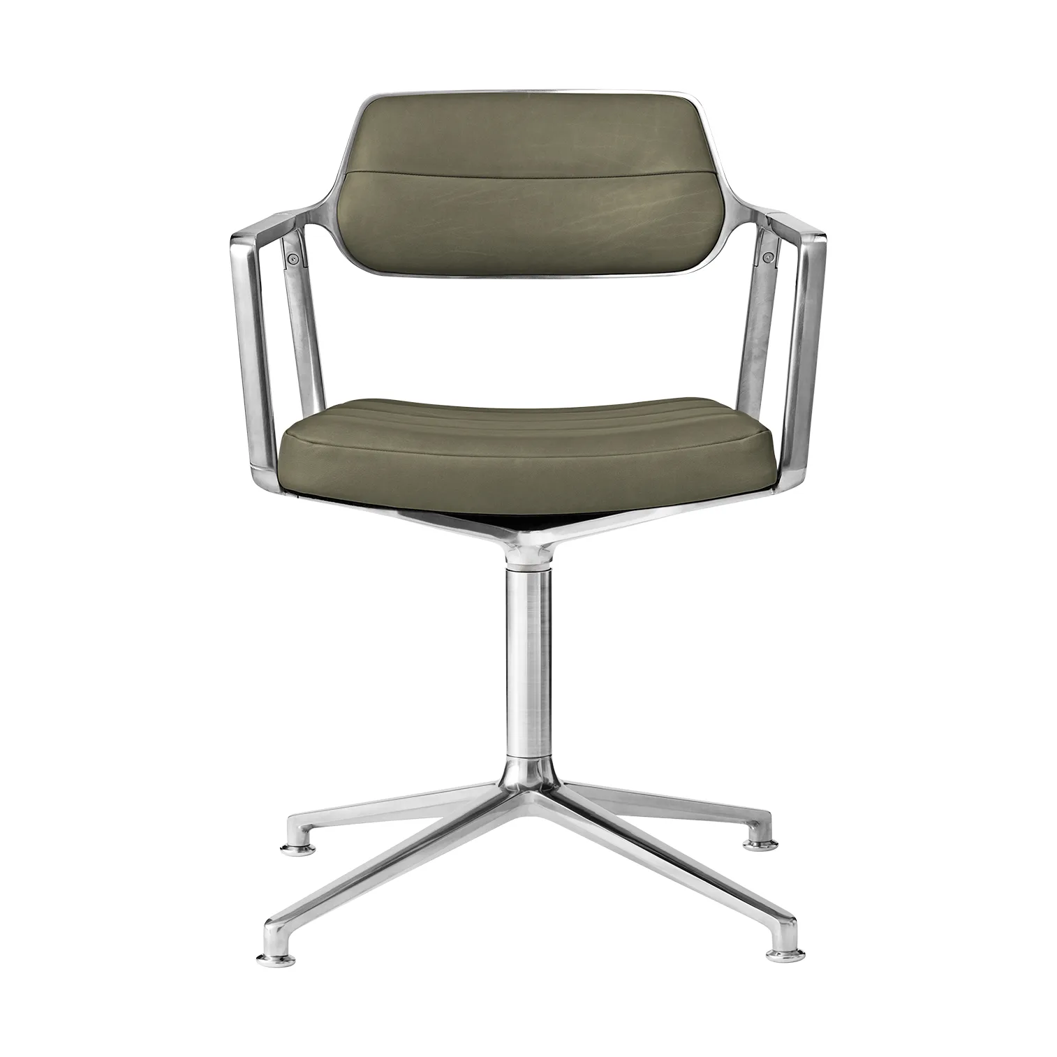 Vipp453 Swivel kontorstol, Leather bosco green-pol. aluminium Vipp