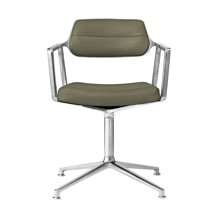 Vipp453 Swivel kontorstol - Leather bosco green-pol. aluminium - Vipp