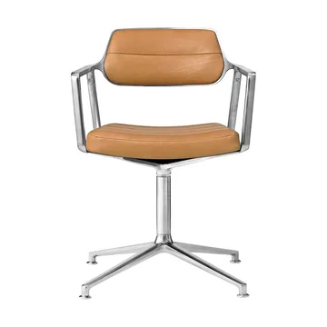 Vipp453 Swivel kontorstol - Leather camel-pol. aluminium - Vipp