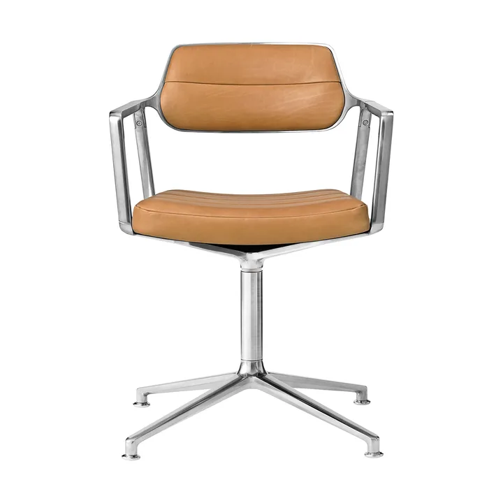 Vipp453 Swivel kontorstol - Leather camel-pol. aluminium - Vipp
