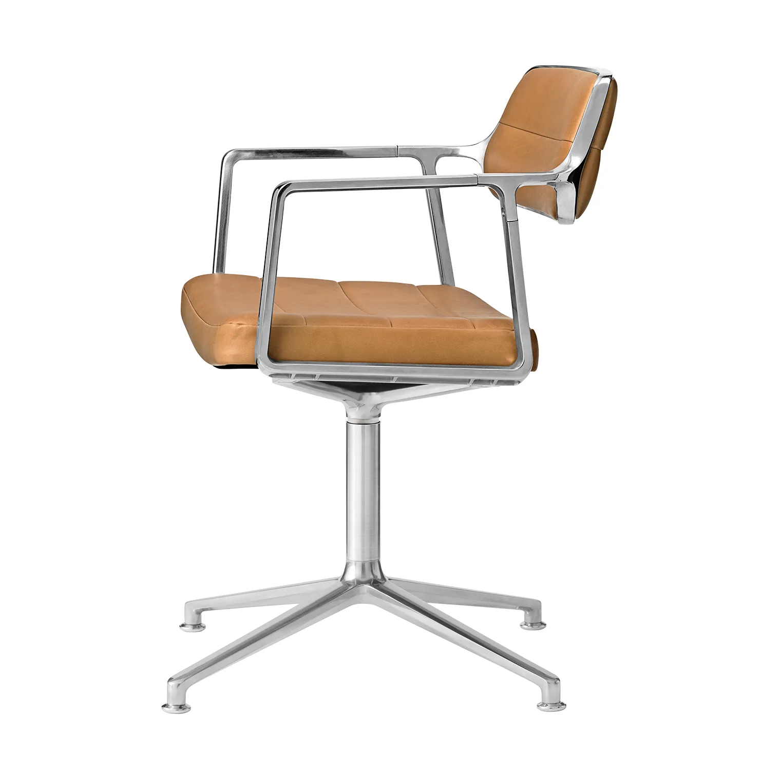 Vipp453 Swivel kontorstol, Leather camel-pol. aluminium Vipp