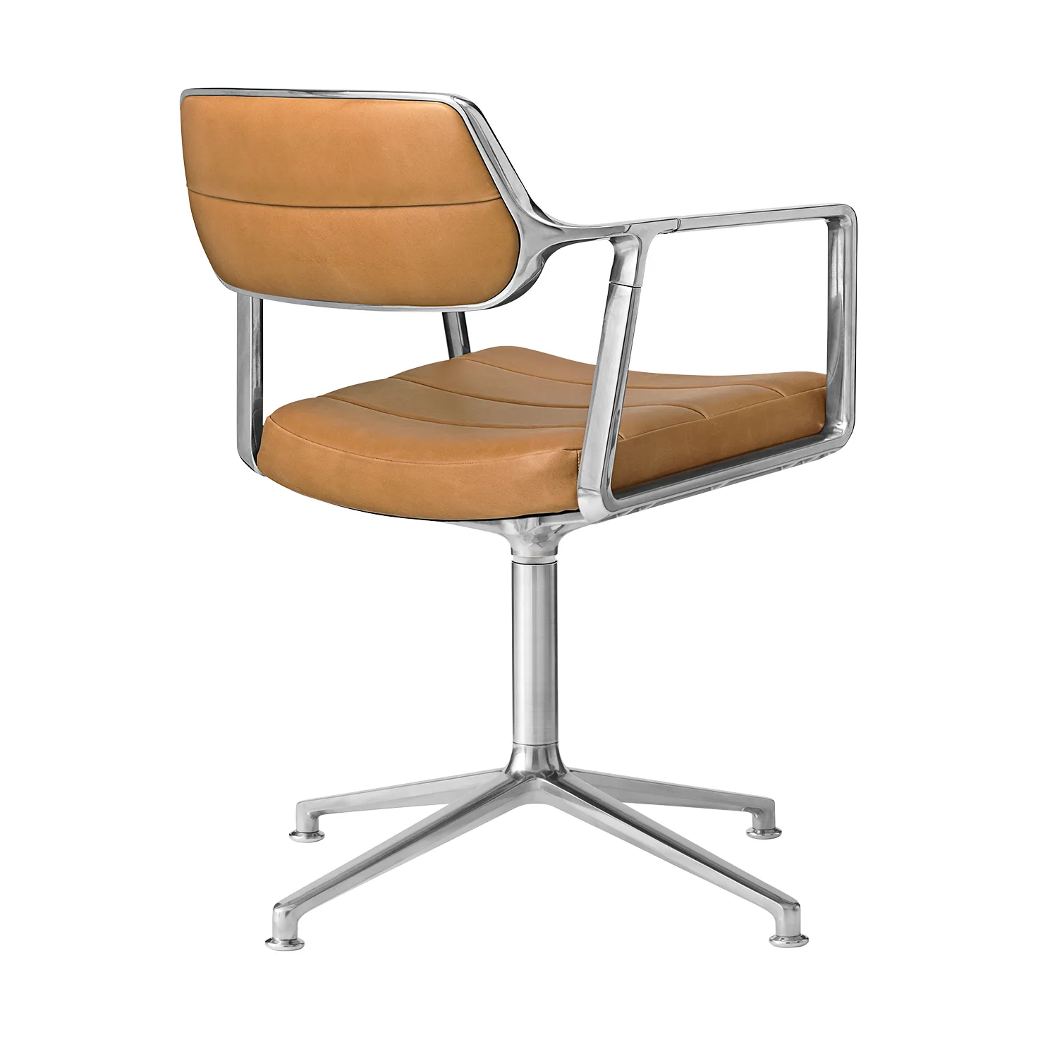Vipp453 Swivel kontorstol, Leather camel-pol. aluminium Vipp