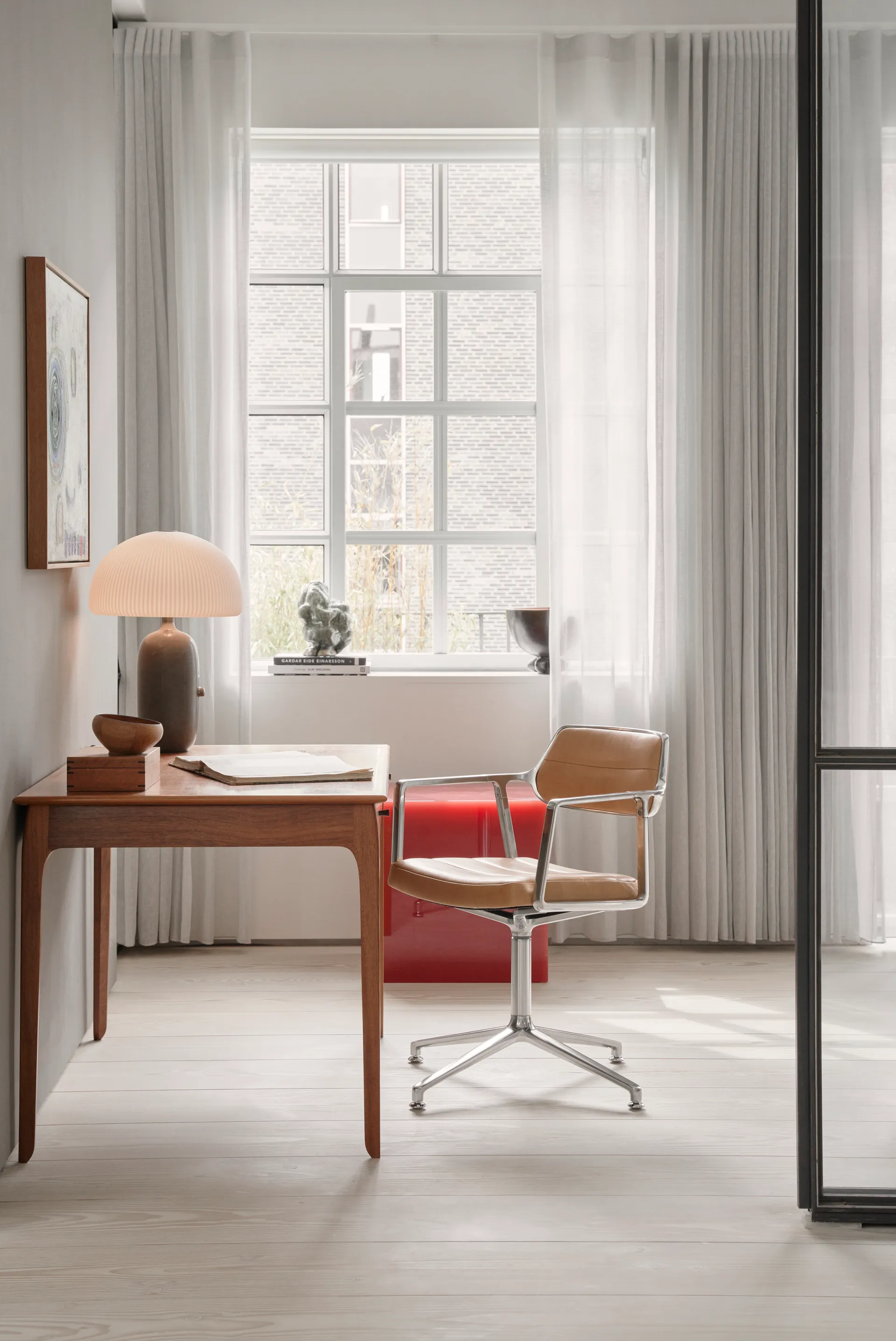 Vipp453 Swivel kontorstol, Leather camel-pol. aluminium Vipp