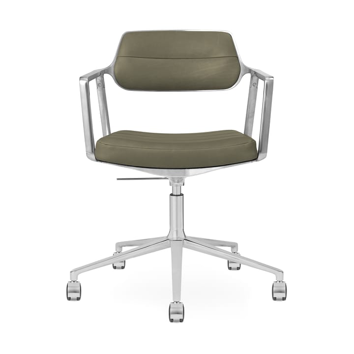 Vipp453+ Swivel kontorstol med hjul - Pol. aluminium-bosco green - Vipp