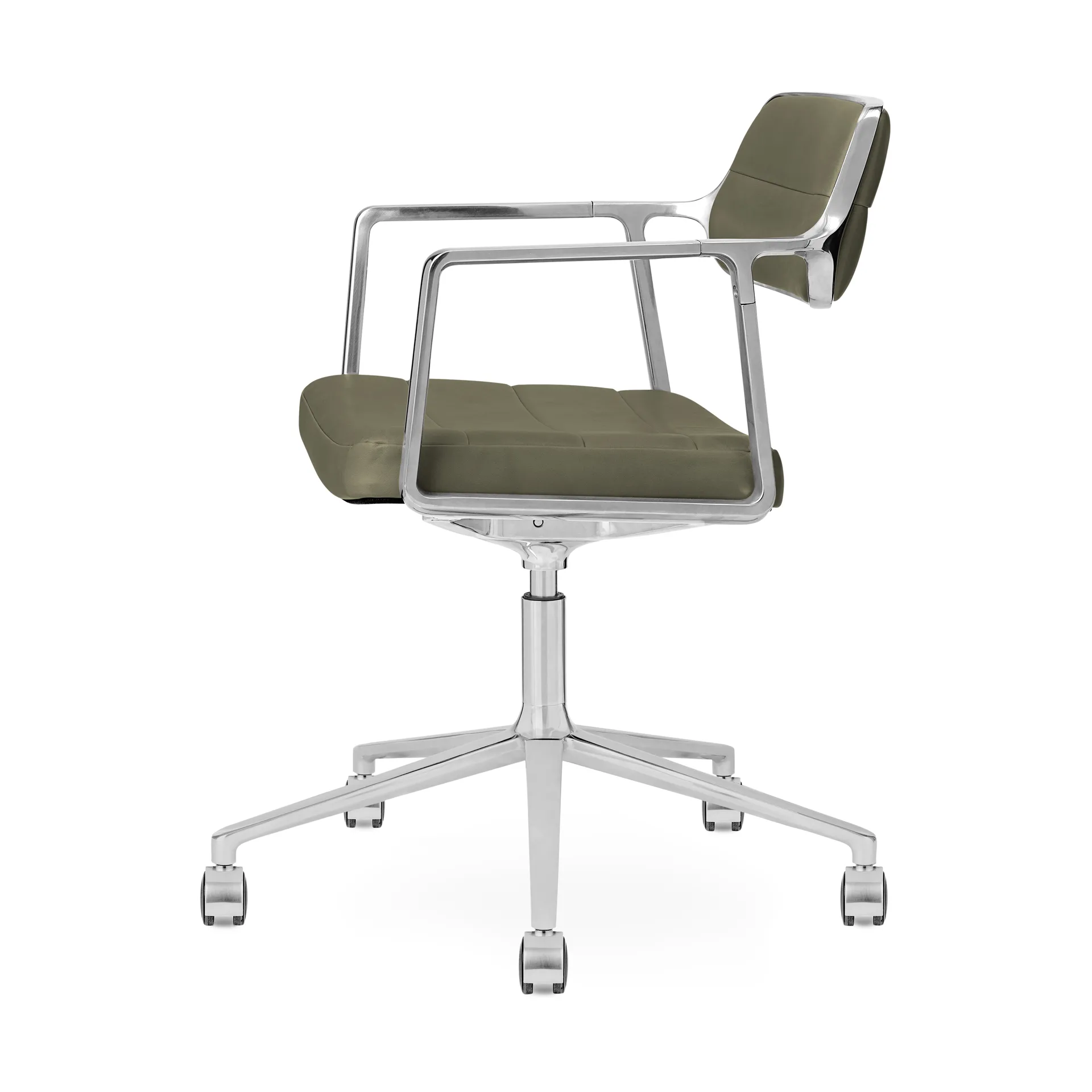 Vipp453+ Swivel kontorstol med hjul, Pol. aluminium-bosco green Vipp