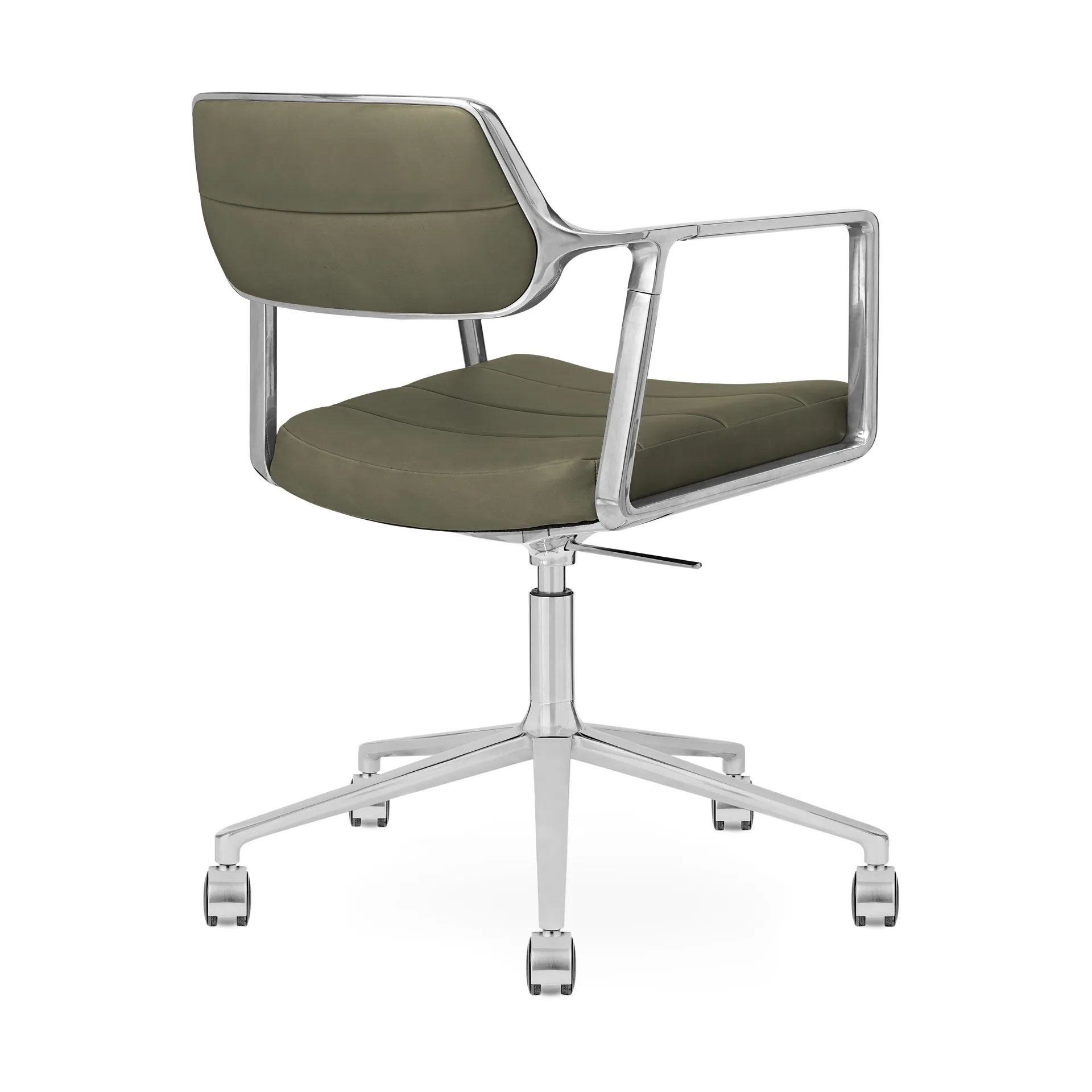 Vipp453+ Swivel kontorstol med hjul, Pol. aluminium-bosco green Vipp