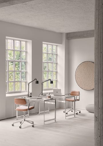 Vipp453+ Swivel kontorstol med hjul - Pol. aluminium-camel leather - Vipp