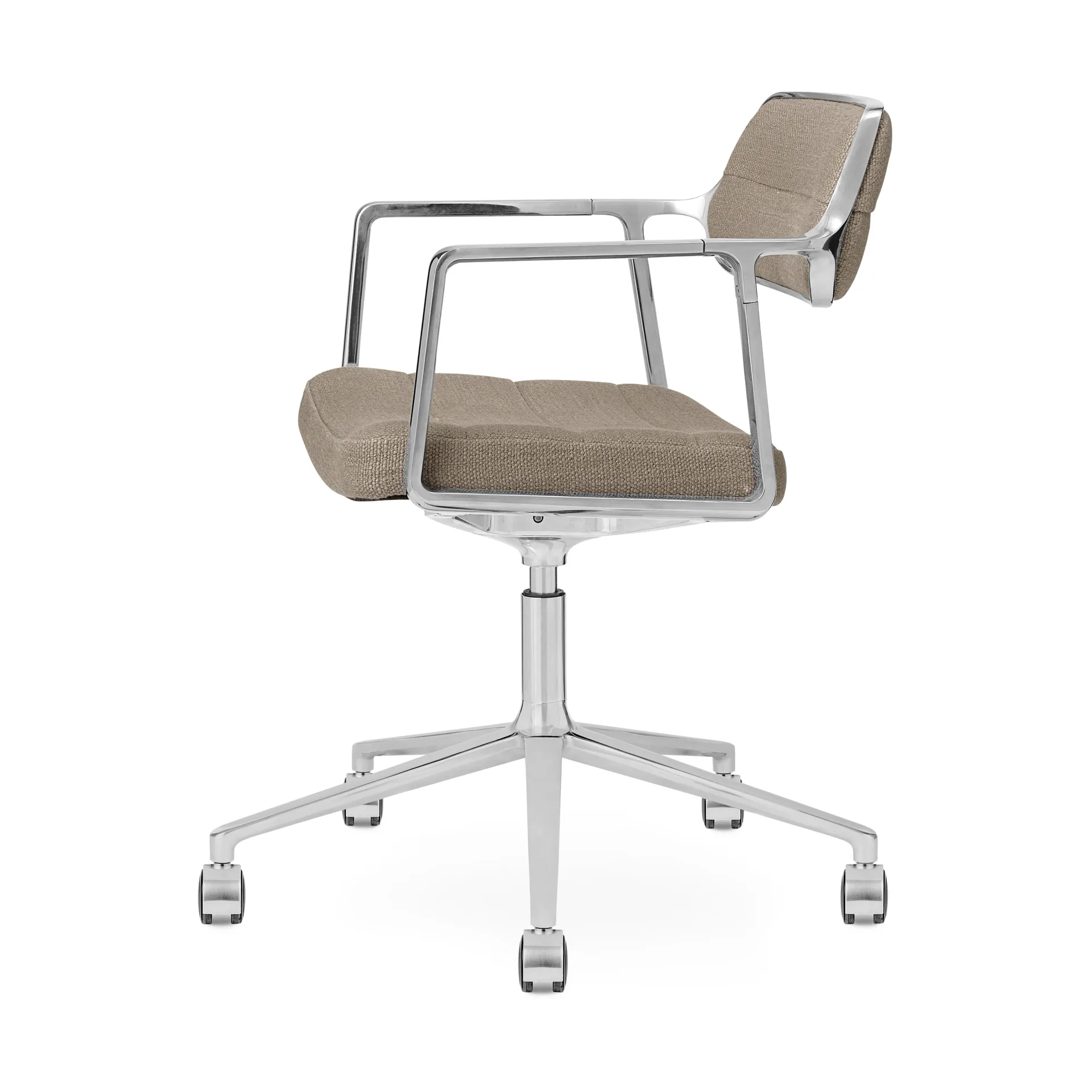 Vipp453+ Swivel kontorstol med hjul, Pol. aluminium-dark sand Vipp