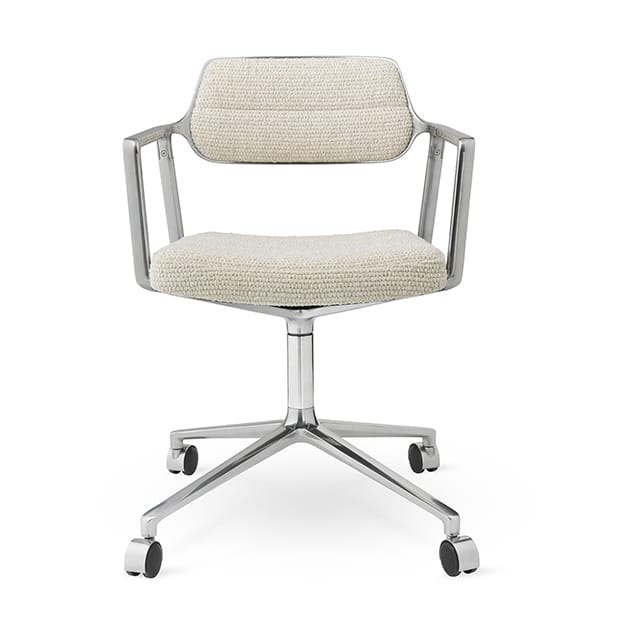 Vipp453 Swivel kontorstol med hjul - Wavy off white-lys grå-pol. aluminium - Vipp
