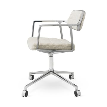 Vipp453 Swivel kontorstol med hjul - Wavy off white-lys grå-pol. aluminium - Vipp