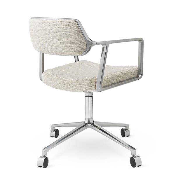 Vipp453 Swivel kontorstol med hjul, Wavy off white-lys grå-pol. aluminium Vipp