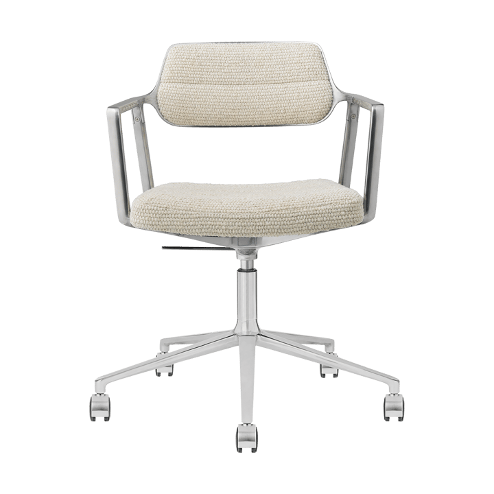 Vipp453+ Swivel kontorstol med hjul - Wavy off white-lys grå-pol. aluminium - Vipp