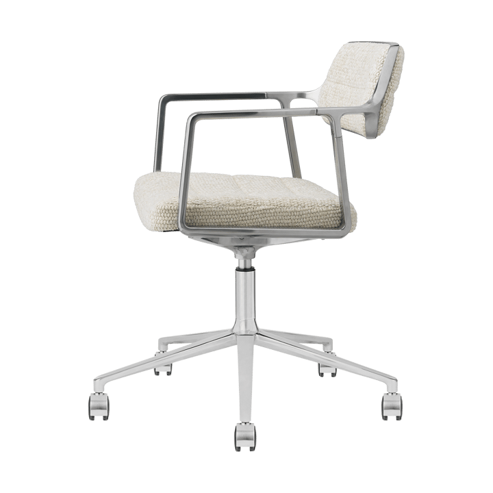 Vipp453+ Swivel kontorstol med hjul, Wavy off white-lys grå-pol. aluminium Vipp