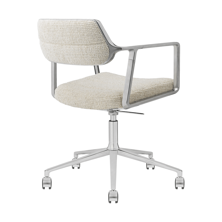 Vipp453+ Swivel kontorstol med hjul, Wavy off white-lys grå-pol. aluminium Vipp