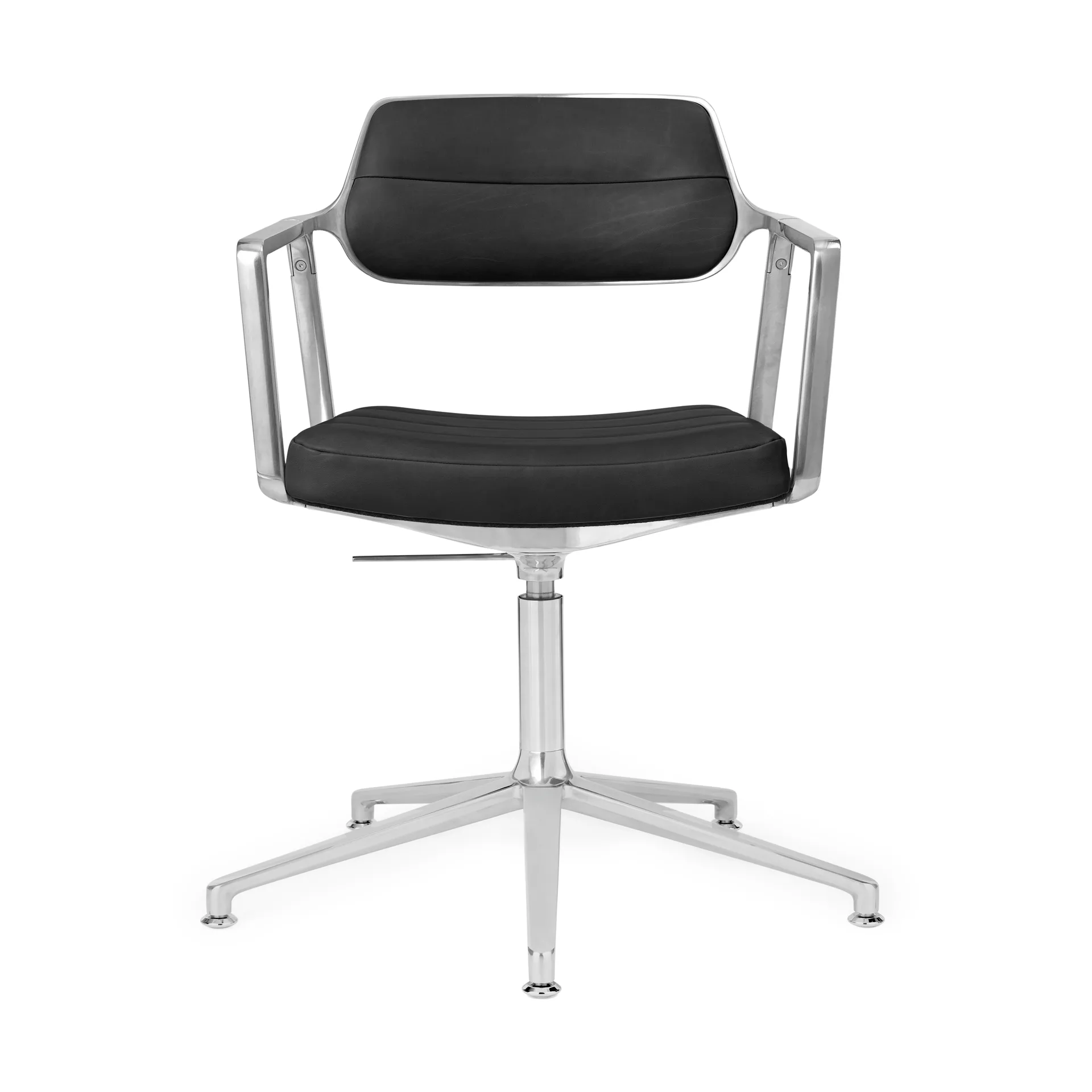 Vipp453+ Swivel kontorstol, Pol. aluminium-black leather Vipp